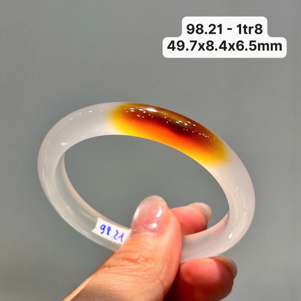 98.21 Vòng Ngọc Tuỷ Chalcedony Đốm Kim Sa 49,7x8,4x6,5mm