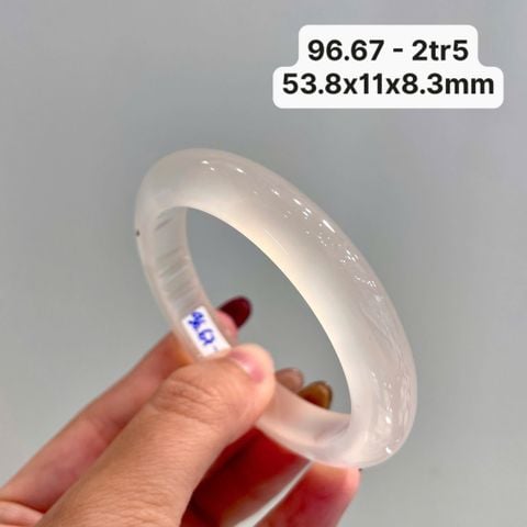 96.67 Vòng Ngọc Tuỷ Chalcedony Bạch Nguyệt Quang 53,8x11x8,3mm