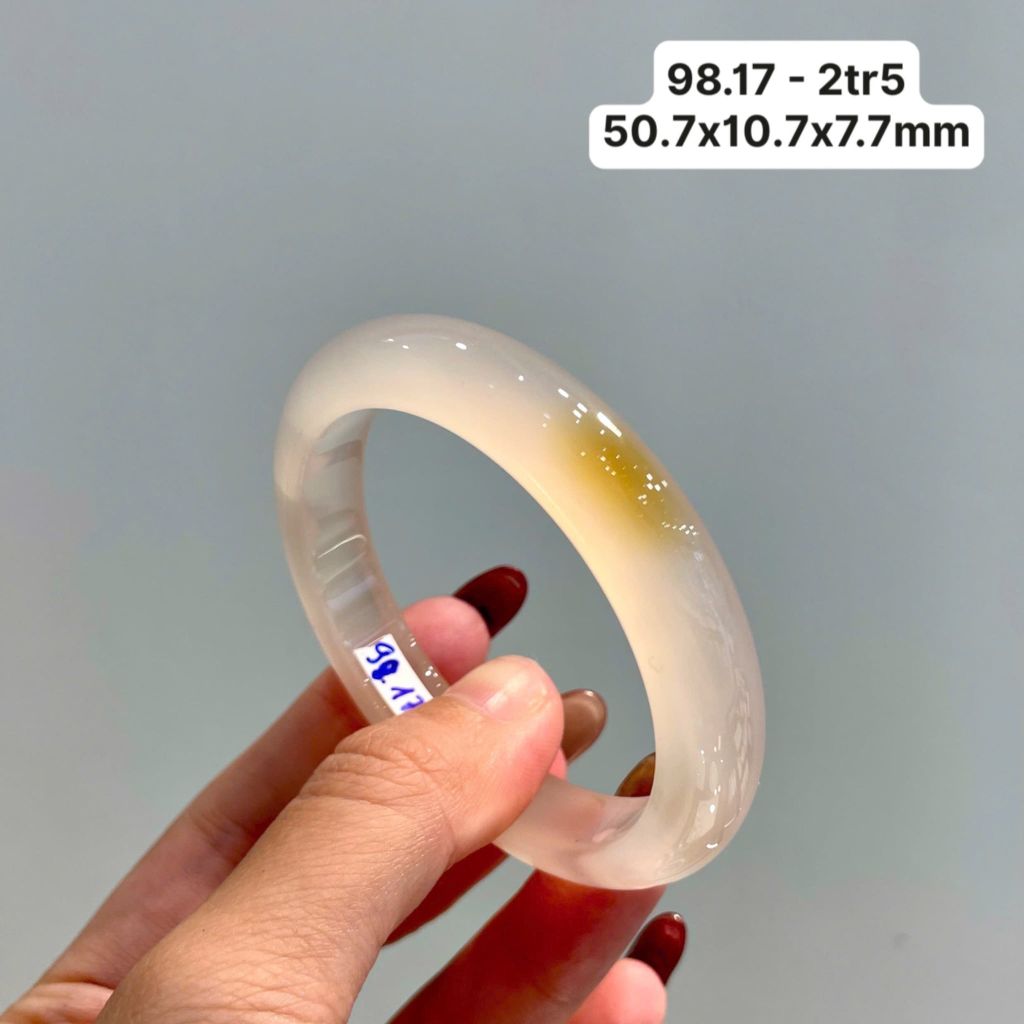 98.17 Vòng Ngọc Tuỷ Chalcedony Đốm Hoàng Kim 50,7x10,7x7,7mm