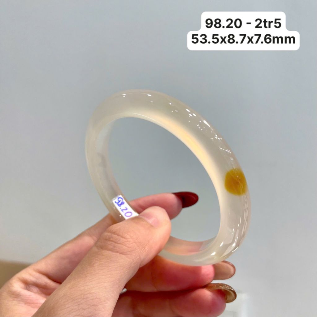 98.20 Vòng Ngọc Tuỷ Chalcedony Đốm Hoàng Kim 53,5x8,7x7,6mm