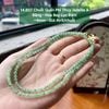 14.807 Chuỗi Quấn Phỉ Thuý Jadeite A - Băng - Hoa Bay Lục Đậm ~4mm