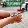 Khuyên Tai Ngọc Phỉ Thúy Cao Băng - Trắng phớt Lam VT14K - Moissanite ~7x7mm 130.36