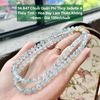 14.847 Chuỗi Quấn Phỉ Thuý Jadeite A - Thuỷ Tinh - Hoa Bay Lam Thiên Không ~6mm
