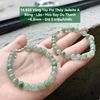 14.828 Vòng Tay Phỉ Thuý Jadeite A - Nếp Băng -  Băng - Lão - Hoa Bay ~8mm