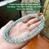 14.842 Chuỗi Quấn Phỉ Thuý Jadeite A- Cao Băng - Thuỷ Tinh - Hoa Bay Lam Thiên Không ~7mm