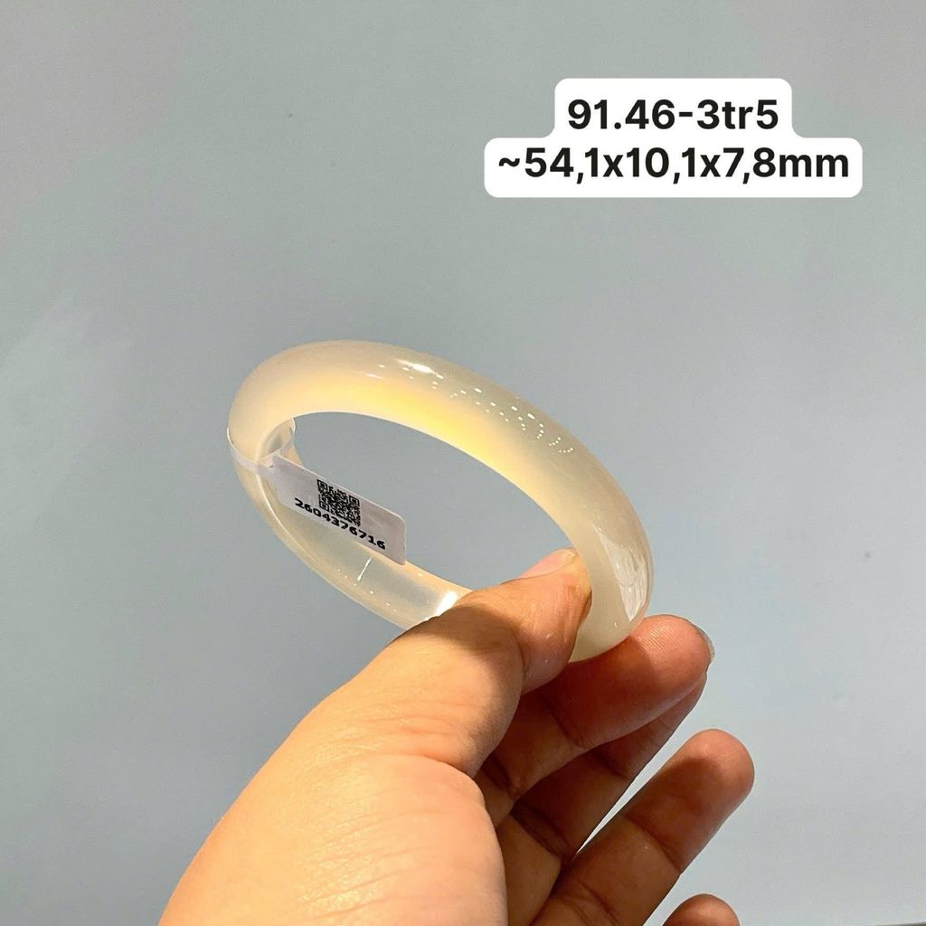 91.46 Vòng Ngọc Tuỷ Chalcedony Màu Khói  ~54,1x10x7,8mm