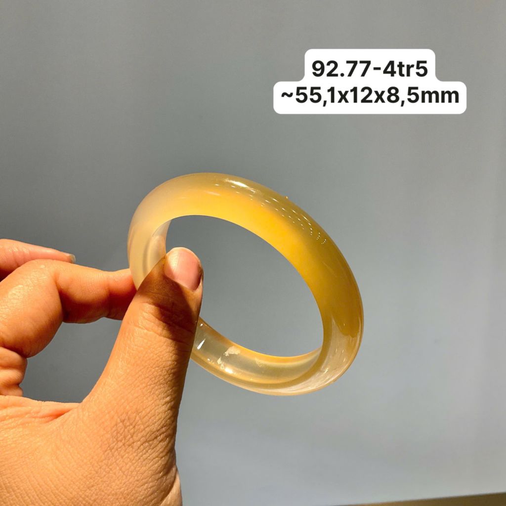 92.77 Vòng Ngọc Tuỷ Chalcedony Màu Vàng Hoàng Kim ~ 55,1x12x8,5mm