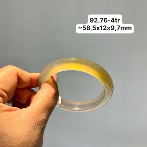 92.76 Vòng Ngọc Tuỷ Chalcedony Màu Vàng Hoàng Kim ~ 58,5x12x9,7mm