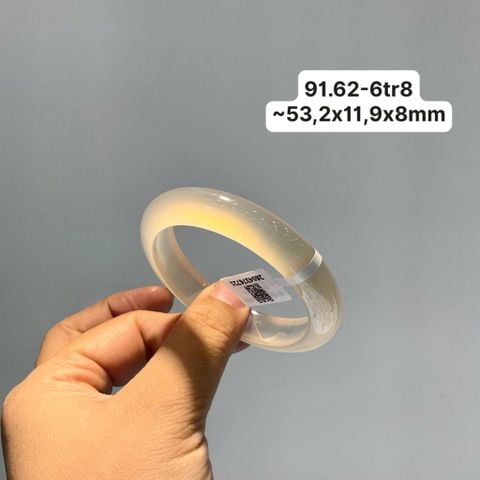 91.62 Vòng Ngọc Tuỷ Chalcedony Màu Khói  ~53,2x11,9x8mm
