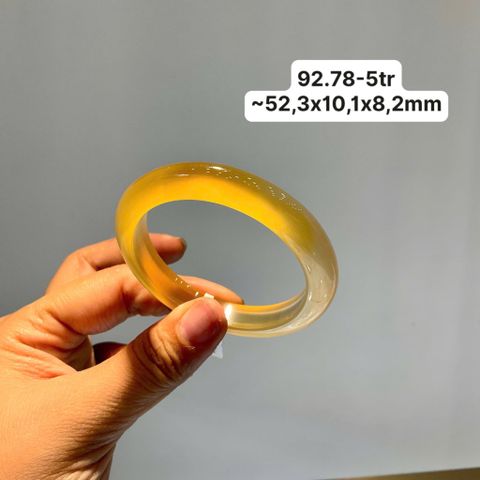 92.78 Vòng Ngọc Tuỷ Chalcedony Màu Vàng Hoàng Kim ~ 52,3x10,1x8,3mm