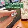 132.24 Khuyên Tai Phỉ Thuý Jadeite A - Cao Băng - Bạch Nguyệt Quang - VT14K - Mois Tấm ~5,6x7mm
