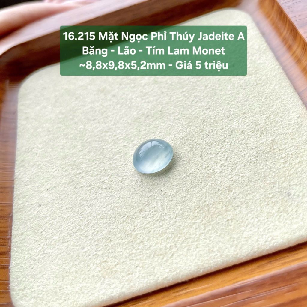 16.215 Mặt Ngọc Phỉ Thuý Jadeite A - Băng - Lão - Tím Monet ~8,8x9,8x5,2mm