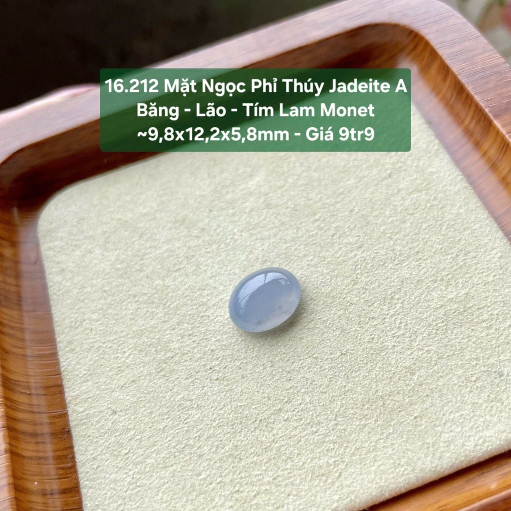 16.212 Mặt Ngọc Phỉ Thuý Jadeite A - Băng - Lão - Tím Monet ~9,8x12,2x5,8mm
