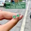 132.27 Khuyên Tai Phỉ Thuý JadeiteA - Cao Băng - Lục Táo - VT14K - Mois Tấm 5,7x5,7mm