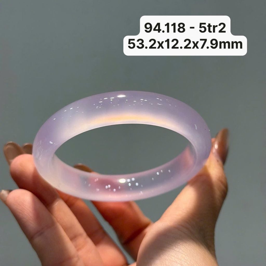 Vòng Ngọc Tuỷ Chalcedony Tử La Lan ~ 53.2x12.2x7.9mm 94.118