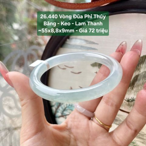 Vòng Đũa Phỉ Thúy Băng - Keo - Lam Thanh ~55x8,8x9mm 26.440