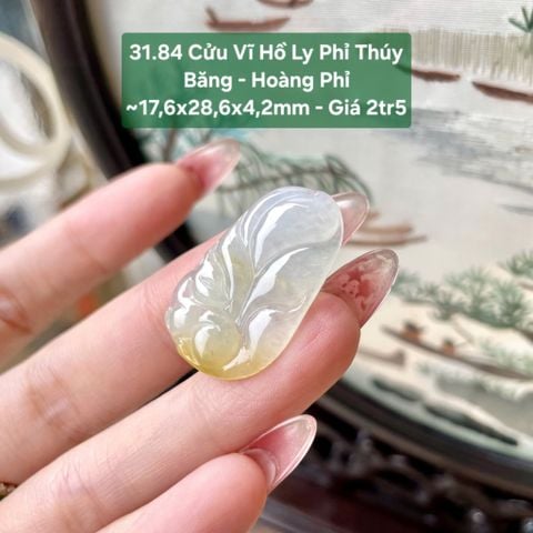 Cửu Vĩ Hồ Ly Phỉ Thúy Băng - Hoàng Phỉ ~17,6x28,6x4,2mm 31.84
