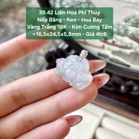 Liên Hoa Phi Thúy Nếp Băng - Keo - Hoa Bay VT18K - KC Tấm ~16,5x24,5x5,8mm 39.42