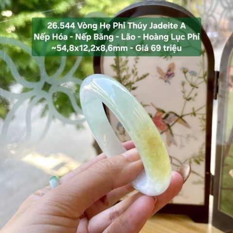 26.544 Vòng Hẹ Phỉ Thuý Jadeite A - Nếp Hoá - Nếp Băng - Lão - Hoàng Lục Phỉ ~54,8x12,2x8,6mm