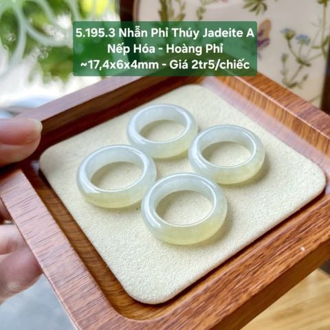 5.195.3 Nhẫn Phỉ Thuý Jadeite A - Nếp Hoá - Hoàng Phỉ ~17,4x6x4mm