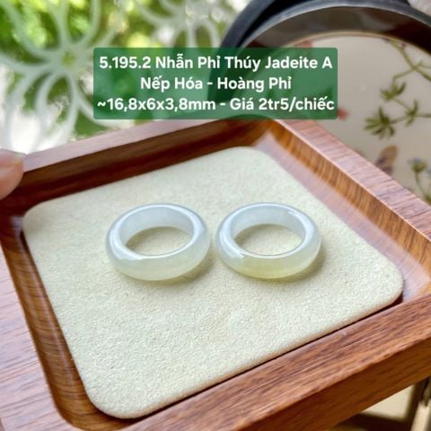 5.195.2 Nhẫn Phỉ Thuý Jadeite A - Nếp Hoá - Hoàng Phỉ ~16,8x6x3,8mm