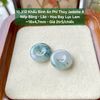 10.312 Khấu Bình An Phỉ Thuý Jadeite A - Nếp Băng - Lão - Hoa Bay Lục Lam ~18x4,7mm