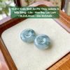 10.313 Khấu Bình An Phỉ Thuý Jadeite A - Nếp Băng - Lão - Hoa Bay Lục Lam ~19,2x6,8mm