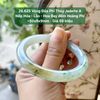 26.625 Vòng Đũa Phỉ Thuý Jadeite A - Nếp Hoá - Lão - Hoa Bay Đốm Hoàng Phỉ ~50x9x9mm