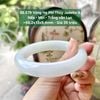 26.579 Vòng Hẹ Phỉ Thuý Jadeite A - Nếp - Mịn - Trắng Vân Lục  ~58,2x13x9,4mm