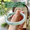 26.588* Vòng Đũa Phỉ Thuý Jadeite A - Nếp Băng - Hoa Bay Du Thanh ~54,3x8,9x8,9mm