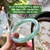 26.717 Vòng Đũa Phỉ Thuý Jadeite A - Nếp Băng - Lão - Hoa Bay Lục Đậm ~55,6x9x9,9mm