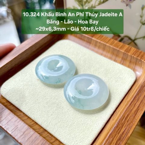 10.324 Khấu Bình An  Phỉ Thuý Jadeite A-  Băng - Lão Hoa Bay ~29x6,3mm