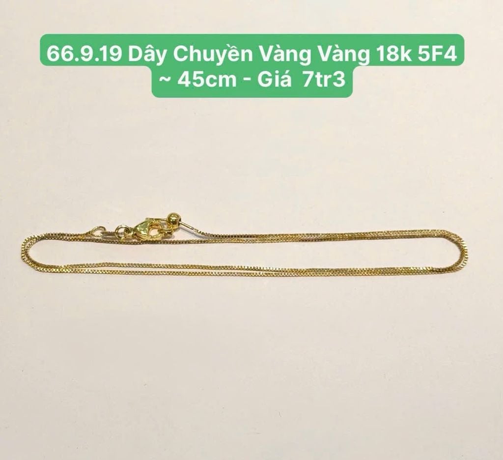 66.9.19 Dây Chuyền VV18K 5F4 ~ 45cm