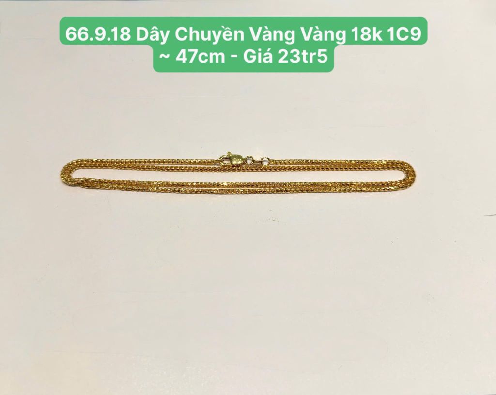 66.9.18 Dây Chuyền VV18K 1C9 ~ 47cm