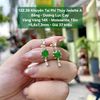 132.38 Khuyên Tai Ngọc Phỉ Thuý Jadeite A -Băng - Dương Lục Cay - VV14K - Mois tấm ~5,6 x 7,3mm