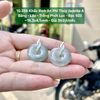 10.356 Khấu Bình An Ngọc Phỉ Thuý Jadeite A - Băng - Lão - Trắng Phớt Lục - Bạc 925 ~19,3x4,5mm