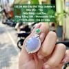 132.34 Mặt Dây Phỉ Thuý Jadeite A - Nếp Mịn - Tím -  Nếp Băng- Lục Táo ~VT 14K - Mois Tấm ~17x18,2mm