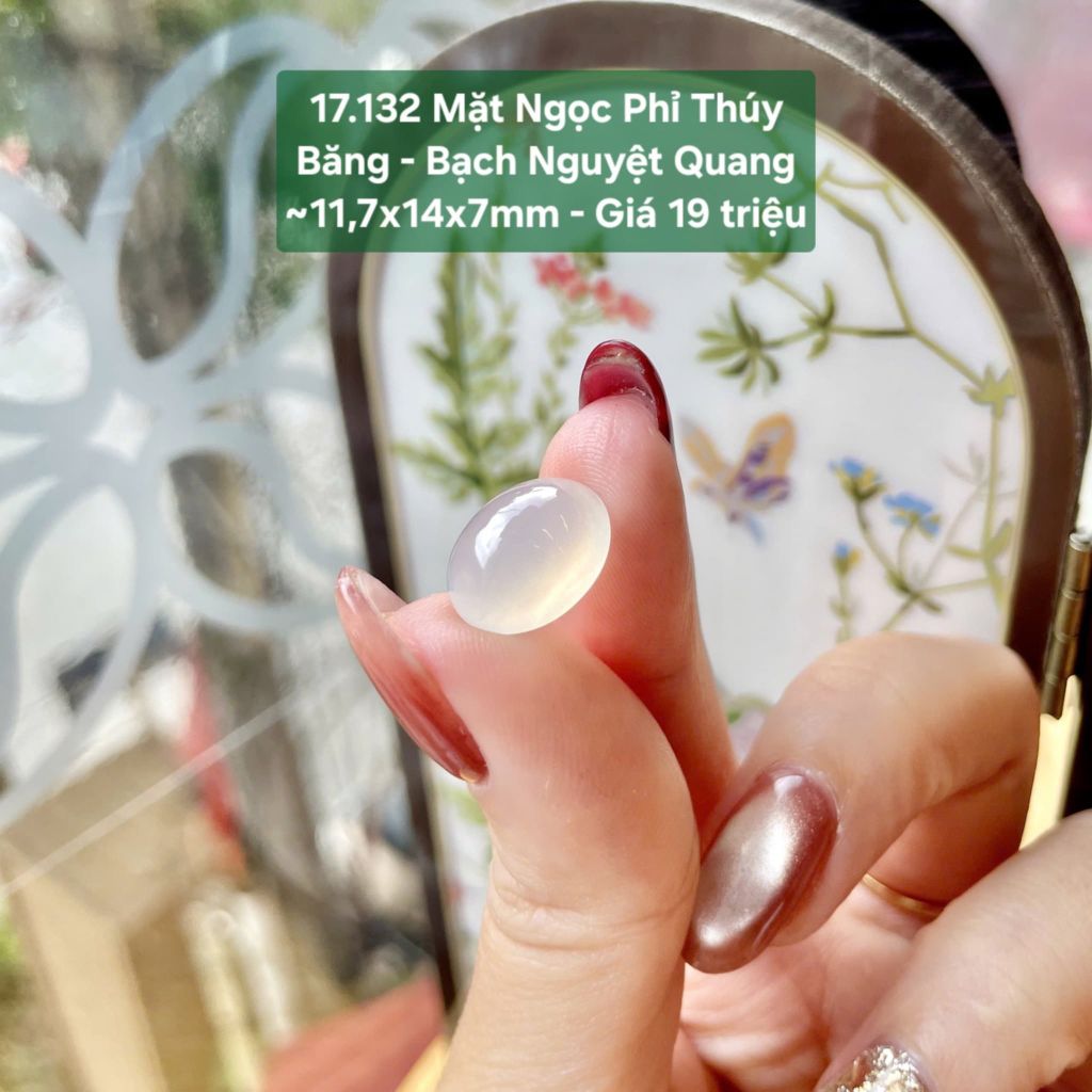 Mặt Ngọc Phỉ Thuý Băng -  Bạch Nguyệt Quang ~11,7x14x7mm 17.132