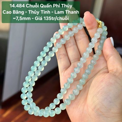 Chuỗi Quấn Phỉ Thúy Cao Băng - Thủy Tinh - Lam Thanh ~7,5mm 14.484