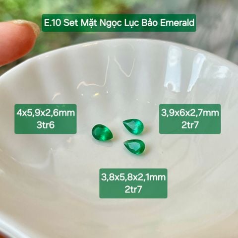 Mặt Ngọc Lục Bảo Emerald Pear E.10