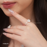  Nhẫn bạc Việt Nam ổ đá sáu chấu cạnh lục giác thiết kế tối giản sang trọng | Cáo Bạc 