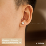  Khuyên tai bạc Việt Nam Moissanite 5 li viền móng ngựa may mắn (bán lẻ 1 chiếc) | Cáo Bạc 