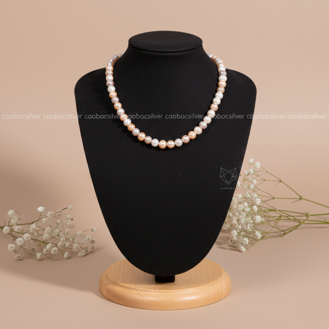  Chuỗi ngọc trai Freshwater tứ quý 6-7li đa sắc trẻ trung | Cáo Bạc 