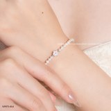  Lắc tay bạc Việt Nam ngọc trai Freshwater Sakura Bloom charm hoa anh đào bạc nhỏ xinh tinh khôi  | Cáo Bạc 