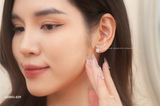  Khuyên tai bạc Việt Nam cành lá mini treo hoa đá thanh mảnh | Cáo Bạc 