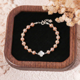 Lắc tay bạc Việt Nam Ngọc trai Freshwater White Clover charm cỏ bốn lá khảm trắng | Cáo Bạc 