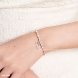  Lắc tay bạc Việt Nam ngọc trai Freshwater Ribbon Charm charm nơ nhỏ xinh kết hợp ngọc trai phong cách tối giản | Cáo Bạc 