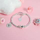  Lắc tay bạc Việt Nam trẻ em vảy rồng bi vặn thừng mix charm tag tròn khắc tên cá nhân dễ thương | Cáo Bạc 