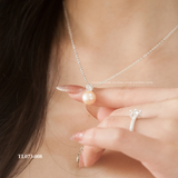  Dây chuyền bạc Việt Nam ngọc trai Freshwater 10 li mix ổ đá sang nhã | Cáo Bạc 