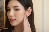  Khuyên tai bạc Việt Nam ngọc trai Freshwater vương miện ba cánh rỗng đính đá | Cáo Bạc 